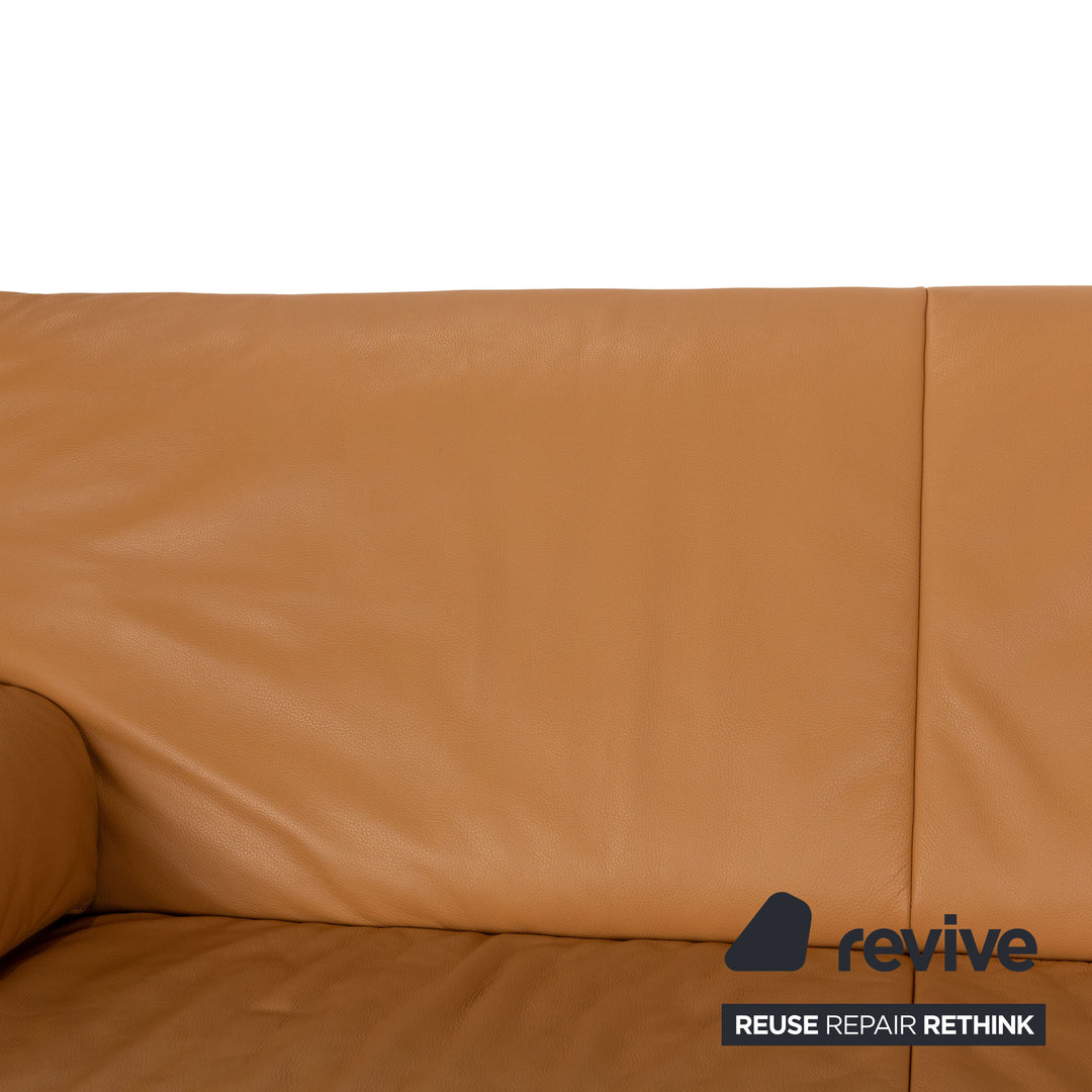 Jori Linea Two-Seater Leather Two-Seater Brown Manual Function Sofa Couch