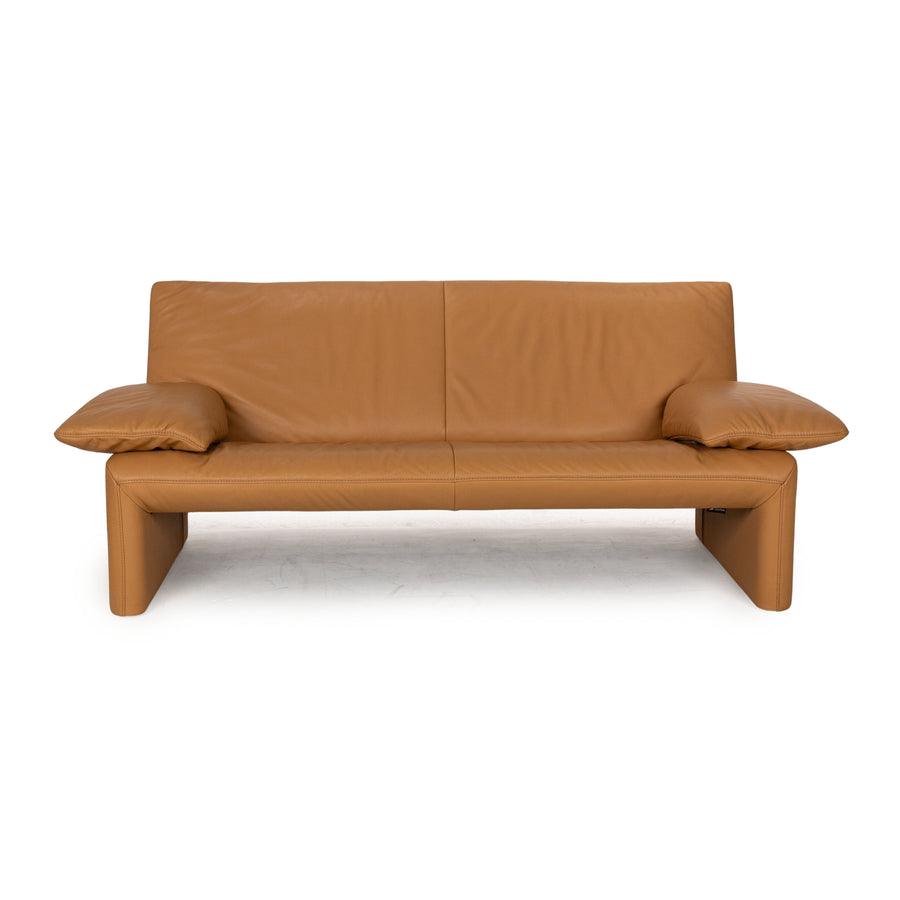 Jori Linea Two-Seater Leather Two-Seater Brown Manual Function Sofa Couch