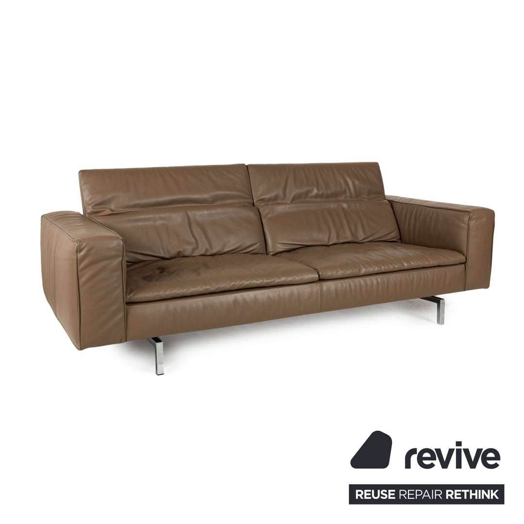 Jori Shiva Leather Four Seater Brown Manual Function Sofa Couch
