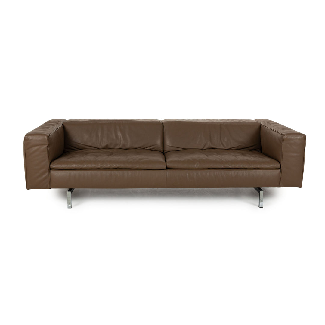 Jori Shiva Leather Four Seater Brown Manual Function Sofa Couch