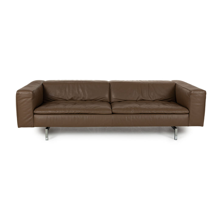 Jori Shiva Leather Four Seater Brown Manual Function Sofa Couch