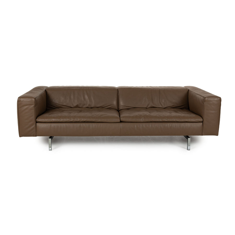 Jori Shiva Leather Four Seater Brown Manual Function Sofa Couch