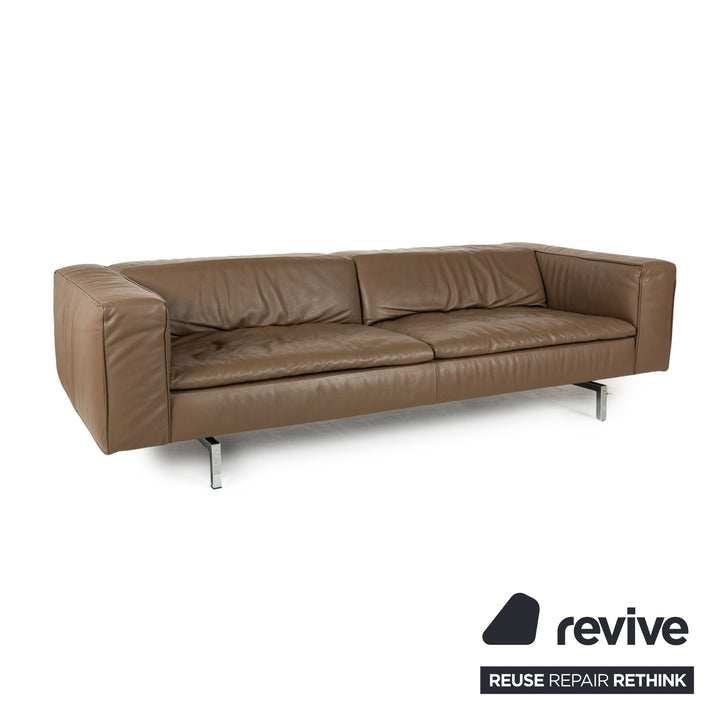 Jori Shiva Leather Four Seater Brown Manual Function Sofa Couch
