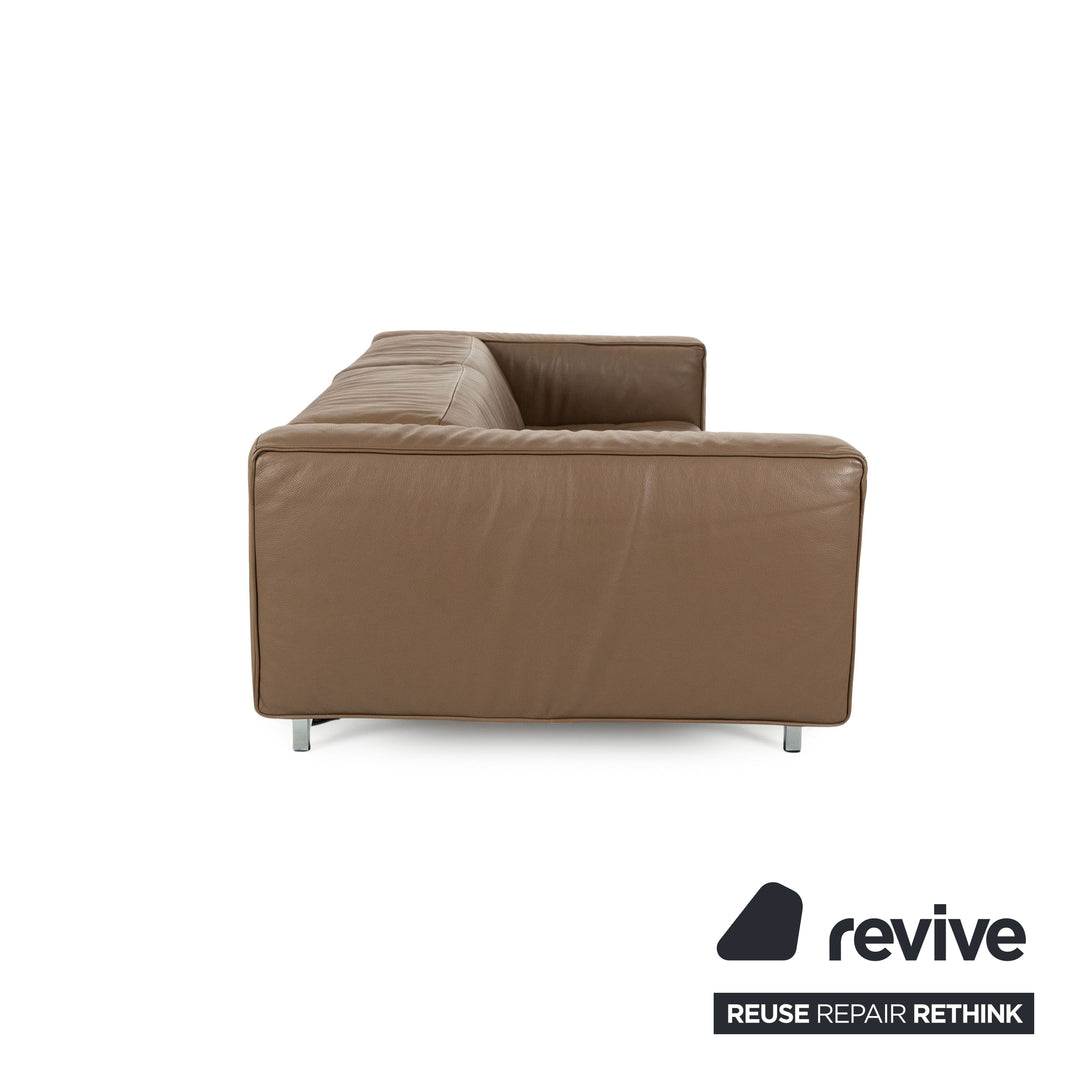 Jori Shiva Leather Four Seater Brown Manual Function Sofa Couch