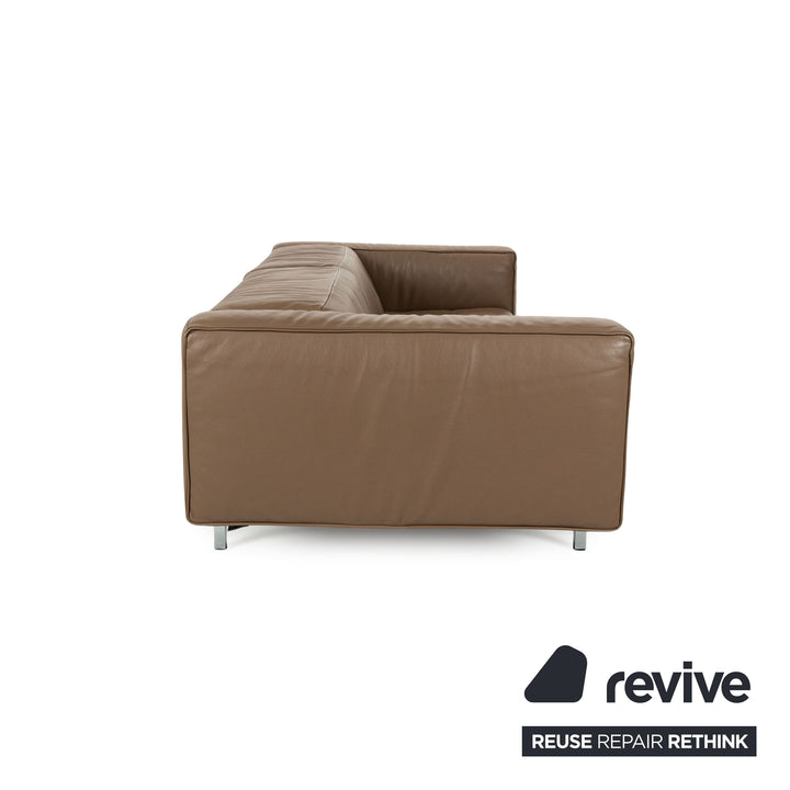 Jori Shiva Leather Four Seater Brown Manual Function Sofa Couch