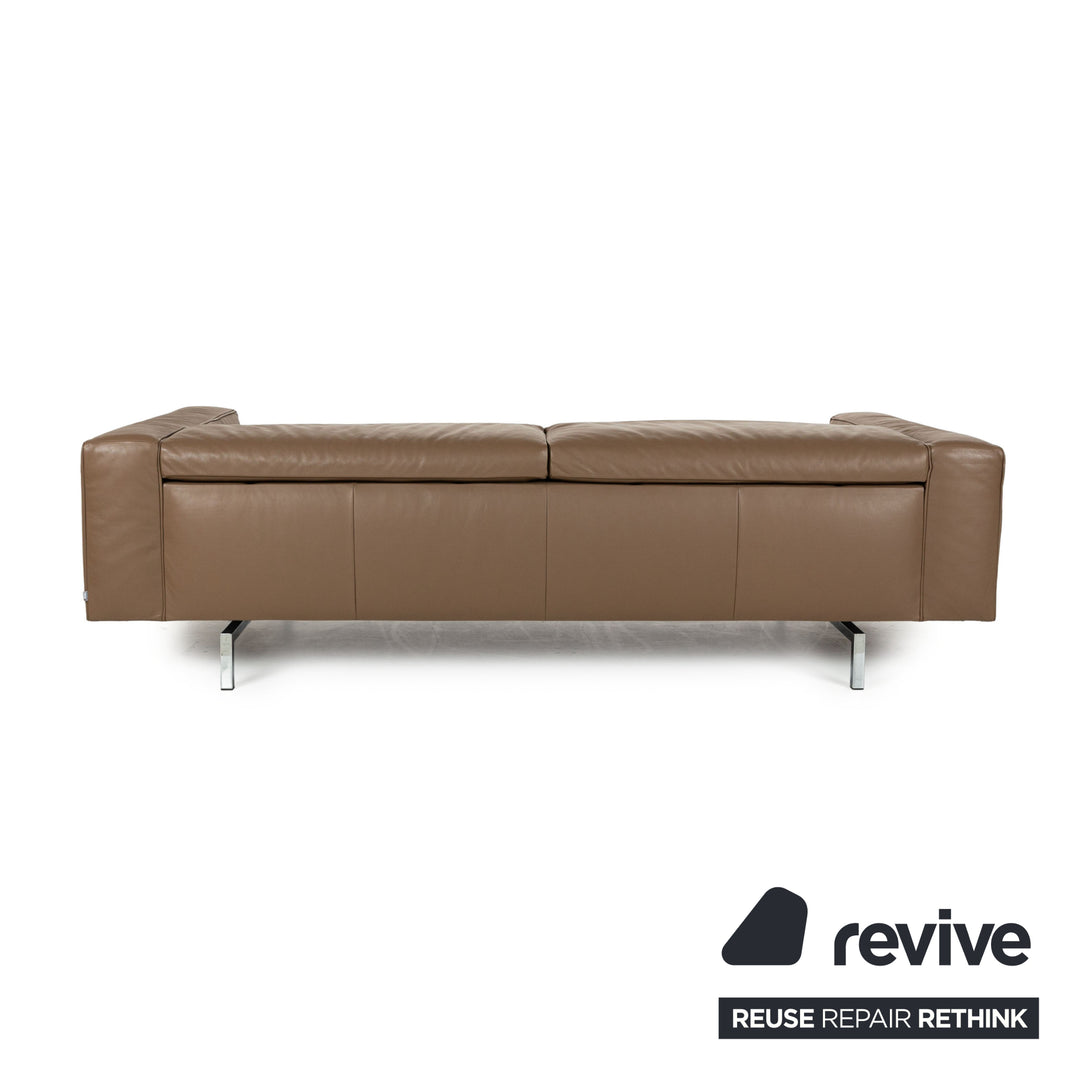 Jori Shiva Leather Four Seater Brown Manual Function Sofa Couch