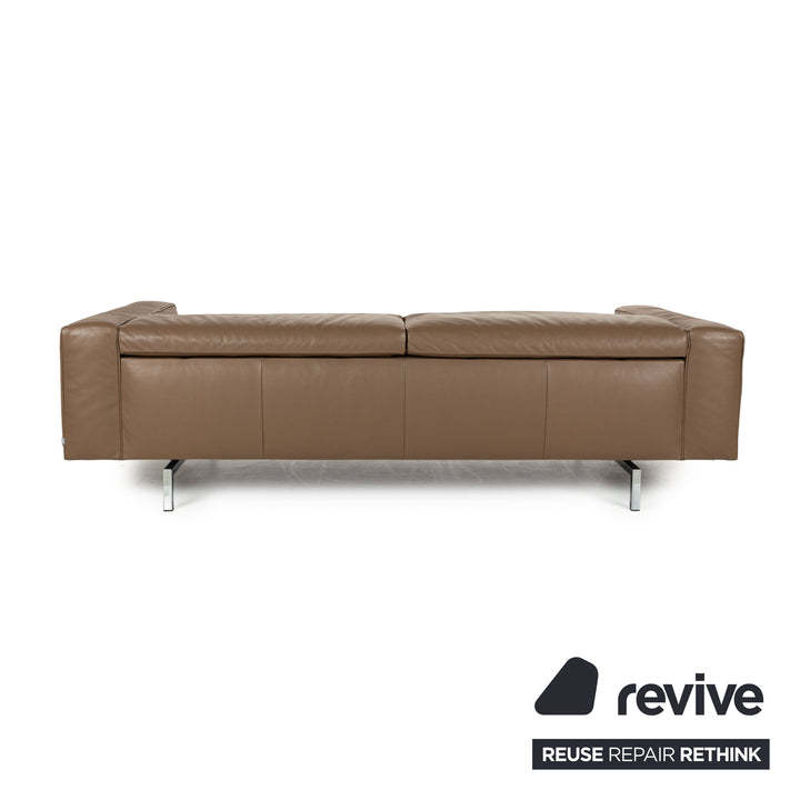 Jori Shiva Leather Four Seater Brown Manual Function Sofa Couch