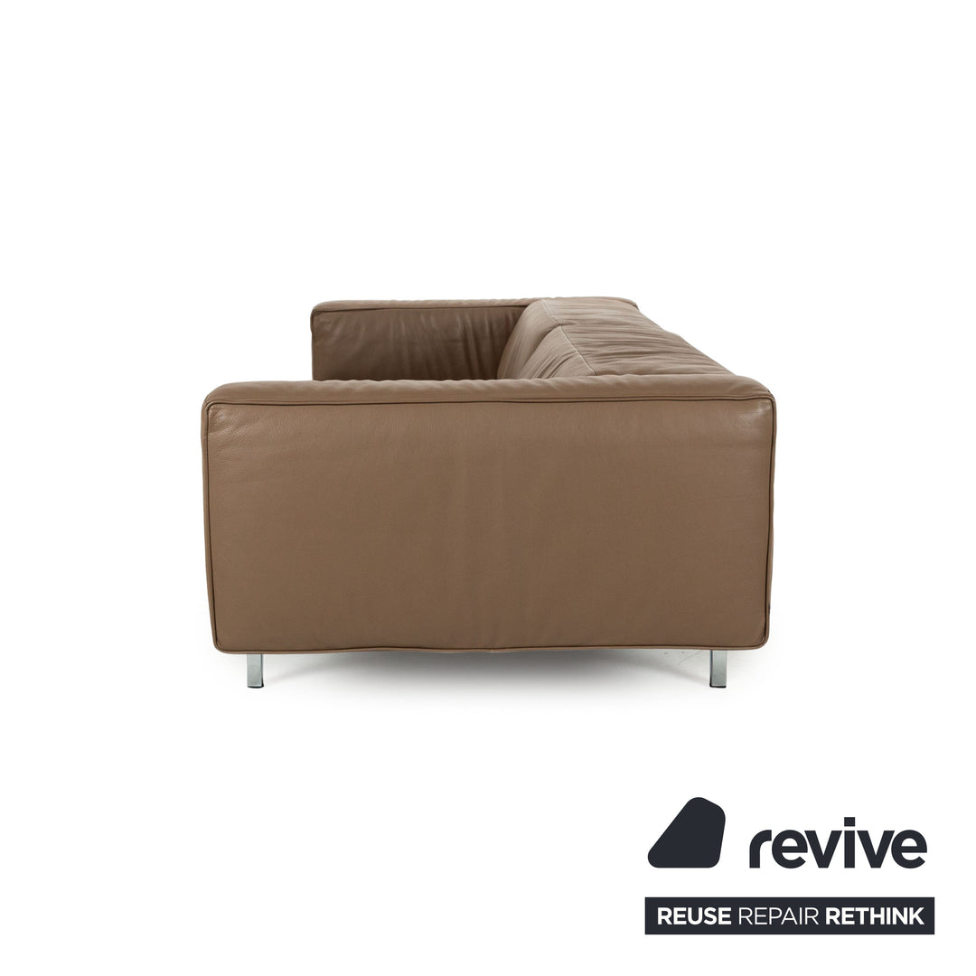Jori Shiva Leather Four Seater Brown Manual Function Sofa Couch