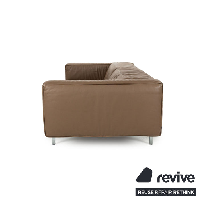 Jori Shiva Leather Four Seater Brown Manual Function Sofa Couch