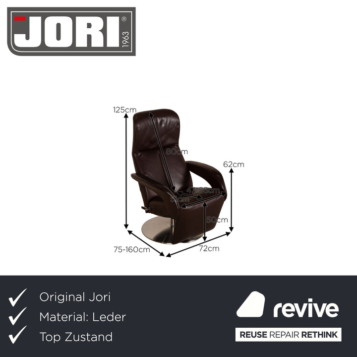 Jori  Symphony Leder Sessel Dunkelbraun Funktion Relaxfunktion