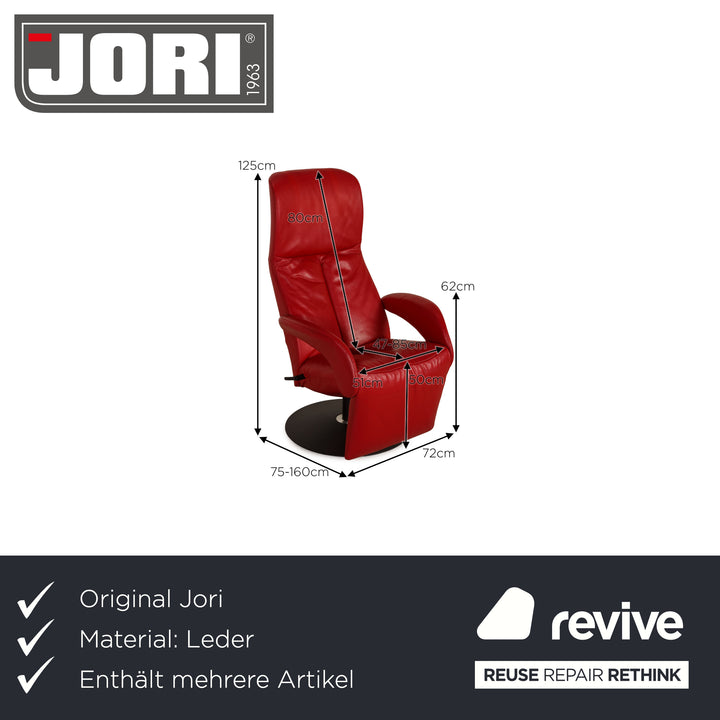 Jori Symphony Leder Sessel Garnitur Rot Funktion Relaxfunktion