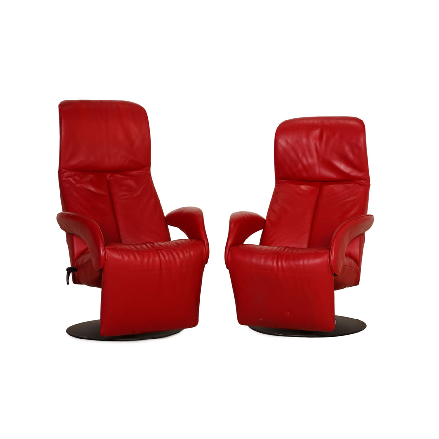 Jori Symphony Leder Sessel Garnitur Rot Funktion Relaxfunktion