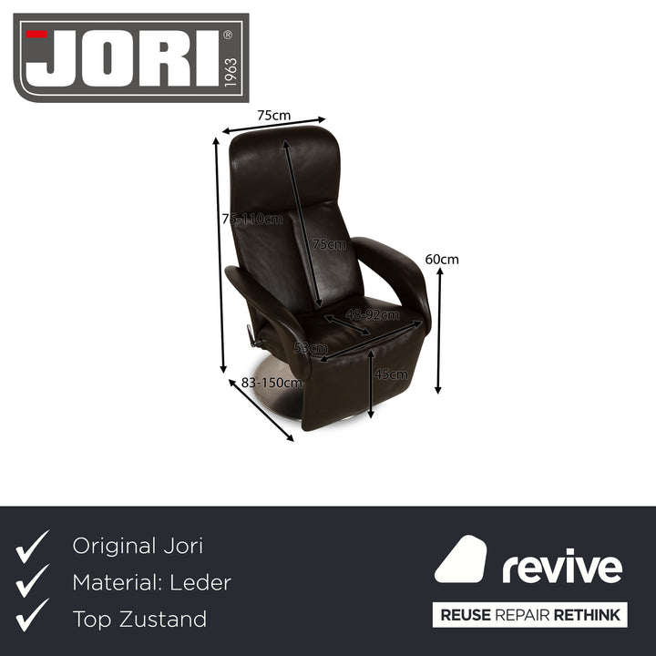 Jori Symphony JR-7960 Leather Armchair Brown Manual Function