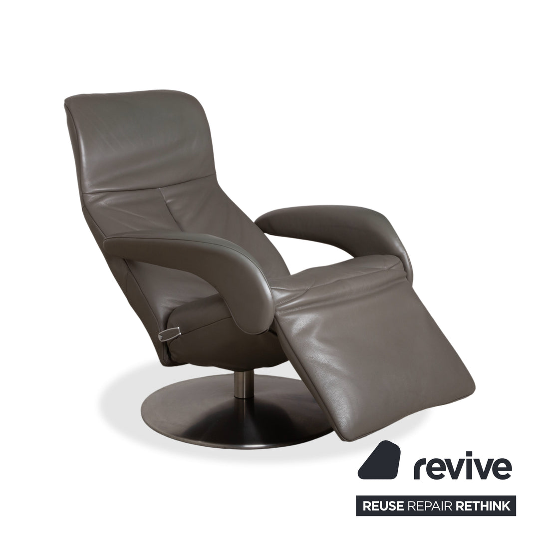 Fauteuil Jori Symphony JR-7960 en cuir gris taupe, fonction relaxation manuelle
