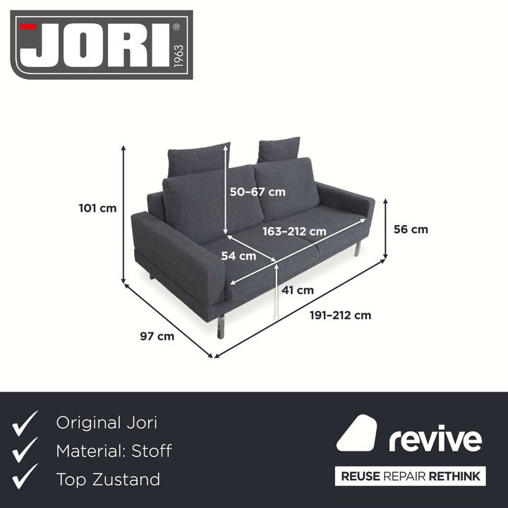 Jori Tigra Tissu Deux Places Gris Fonction Manuelle Canapé