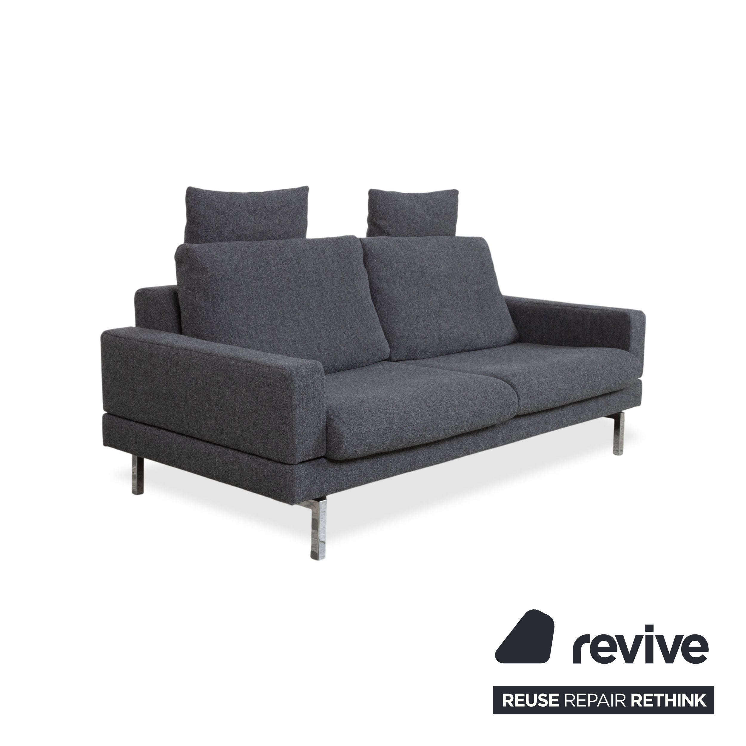 Jori Tigra Stoff Zweisitzer Grau manuelle Funktion Sofa Couch