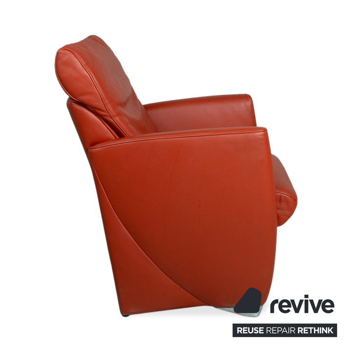 Fauteuil en cuir rouge Jori Vinci JR 3295