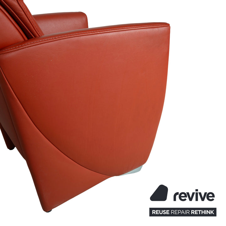 Fauteuil en cuir rouge Jori Vinci JR 3295