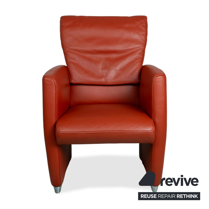 Fauteuil en cuir rouge Jori Vinci JR 3295