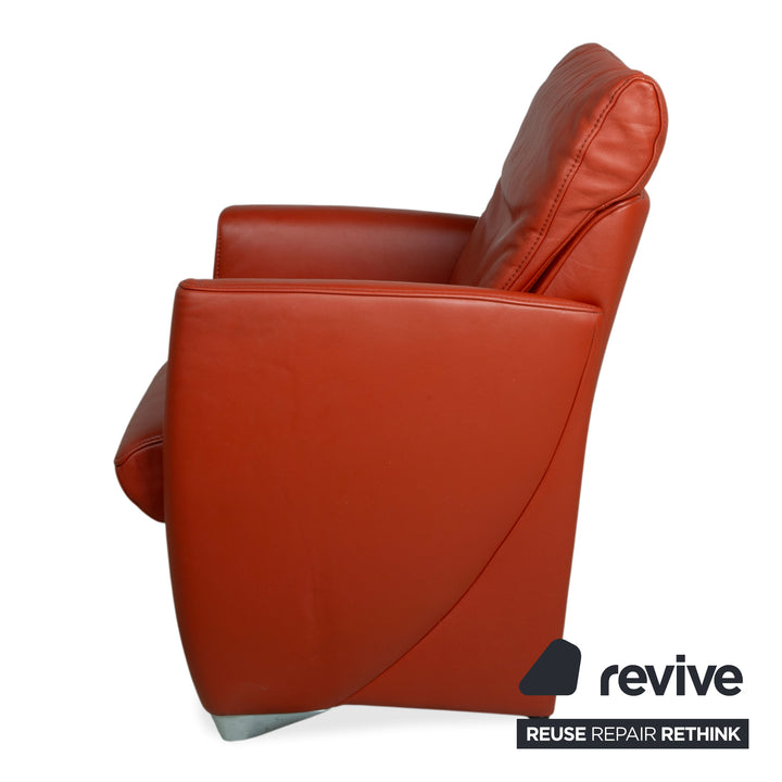 Fauteuil en cuir rouge Jori Vinci JR 3295