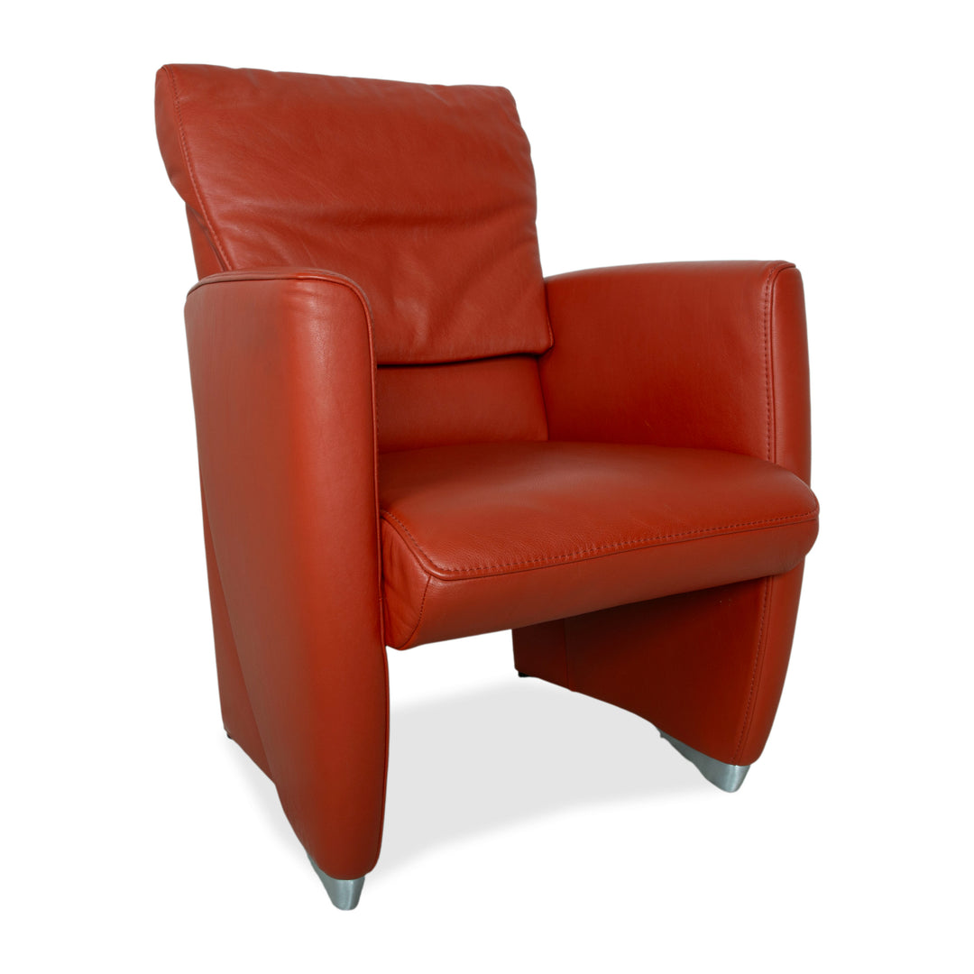 Fauteuil en cuir rouge Jori Vinci JR 3295