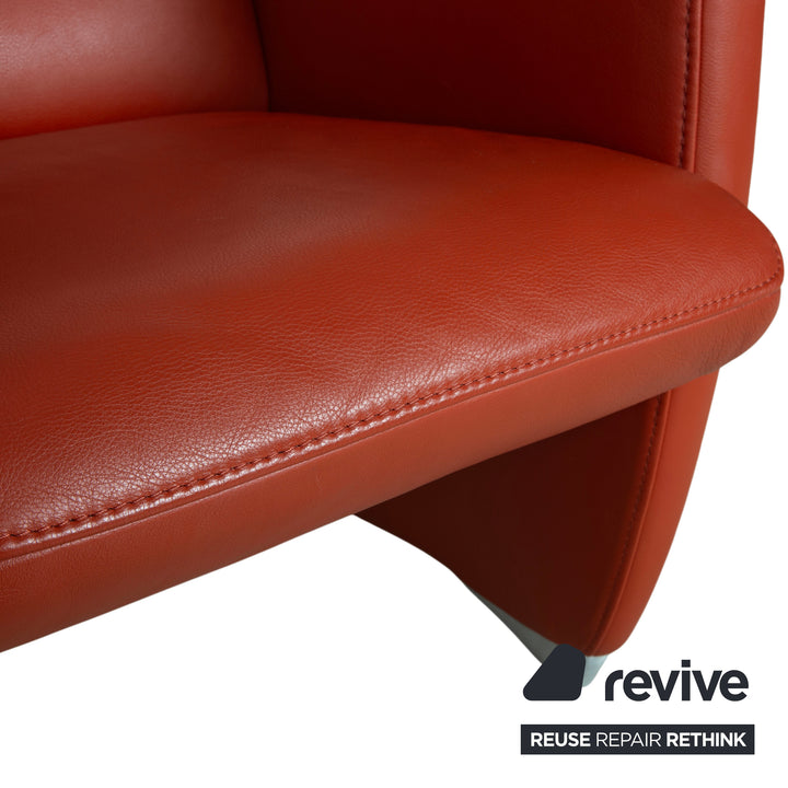 Fauteuil en cuir rouge Jori Vinci JR 3295