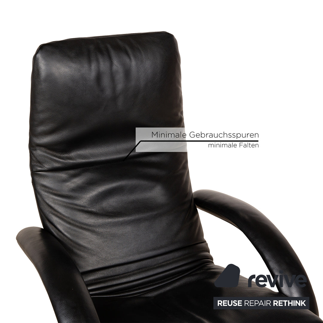 Jori Yoga Leather Armchair Black Manual Function