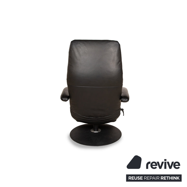 Fauteuil en cuir Jori Yoga noir fonction manuelle