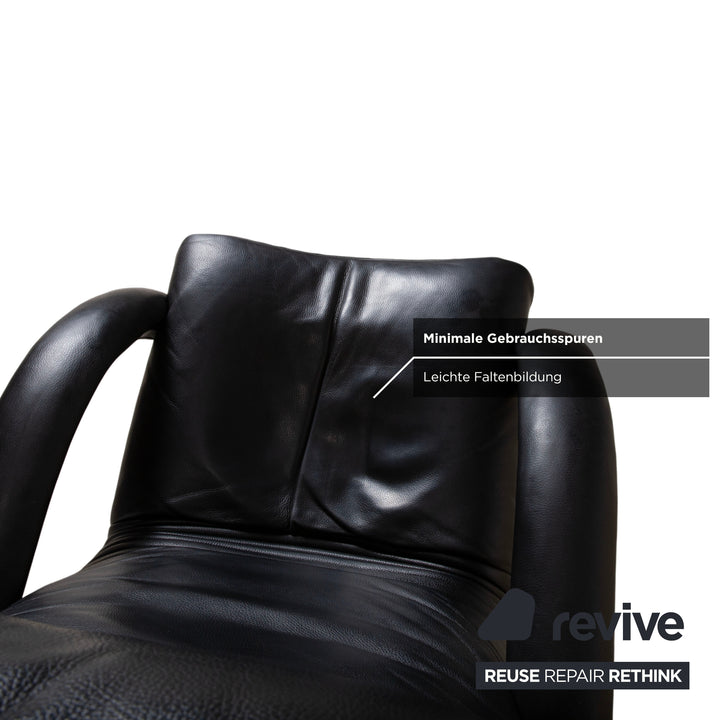 Jori Yoga Leather Armchair Black Manual Function