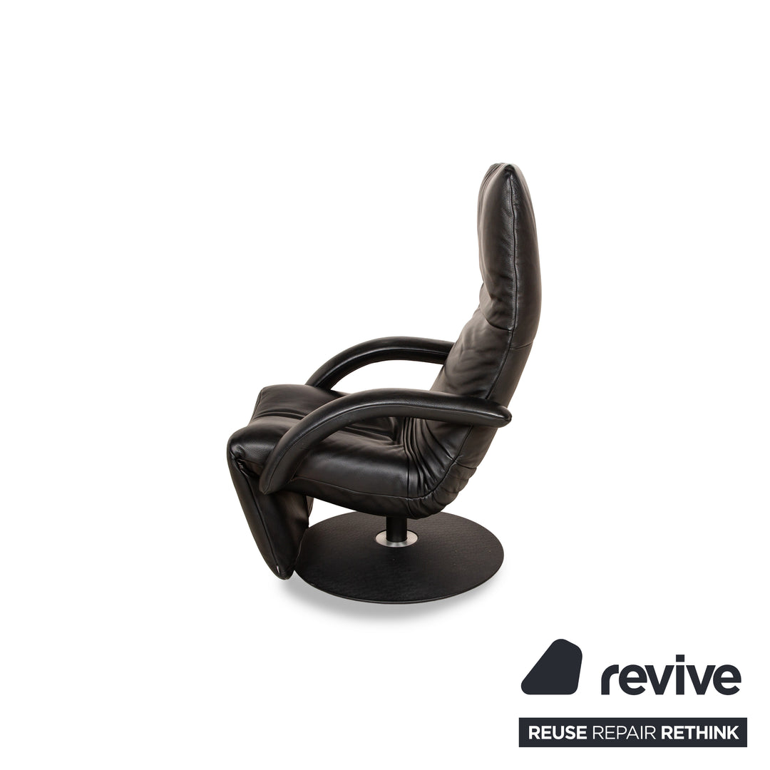 Jori Yoga Leather Armchair Black Manual Function