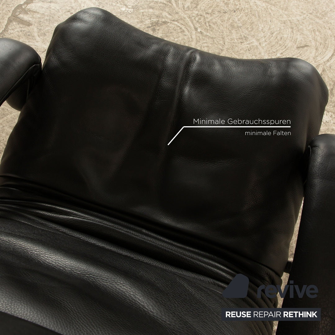 Jori Yoga Leather Armchair Black Manual Function