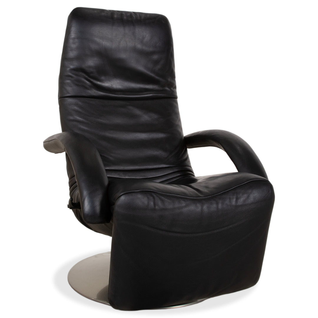 Jori Yoga Leather Armchair Black Manual Function