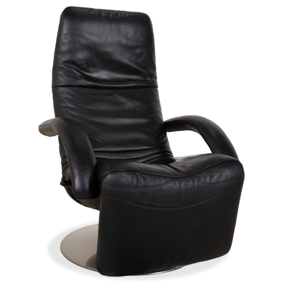 Jori Yoga Leather Armchair Black Manual Function