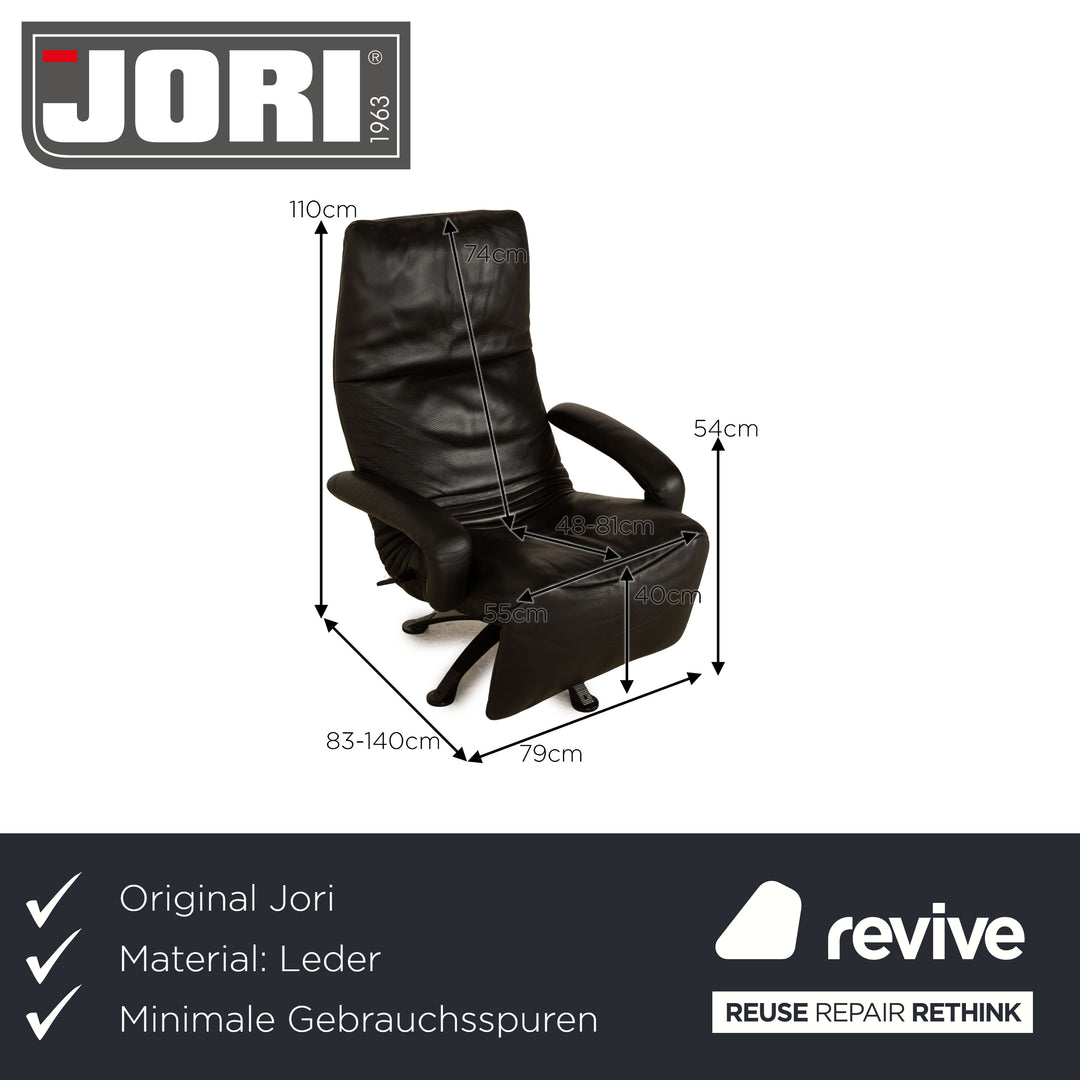 Jori Yoga Leather Armchair Black Manual Function