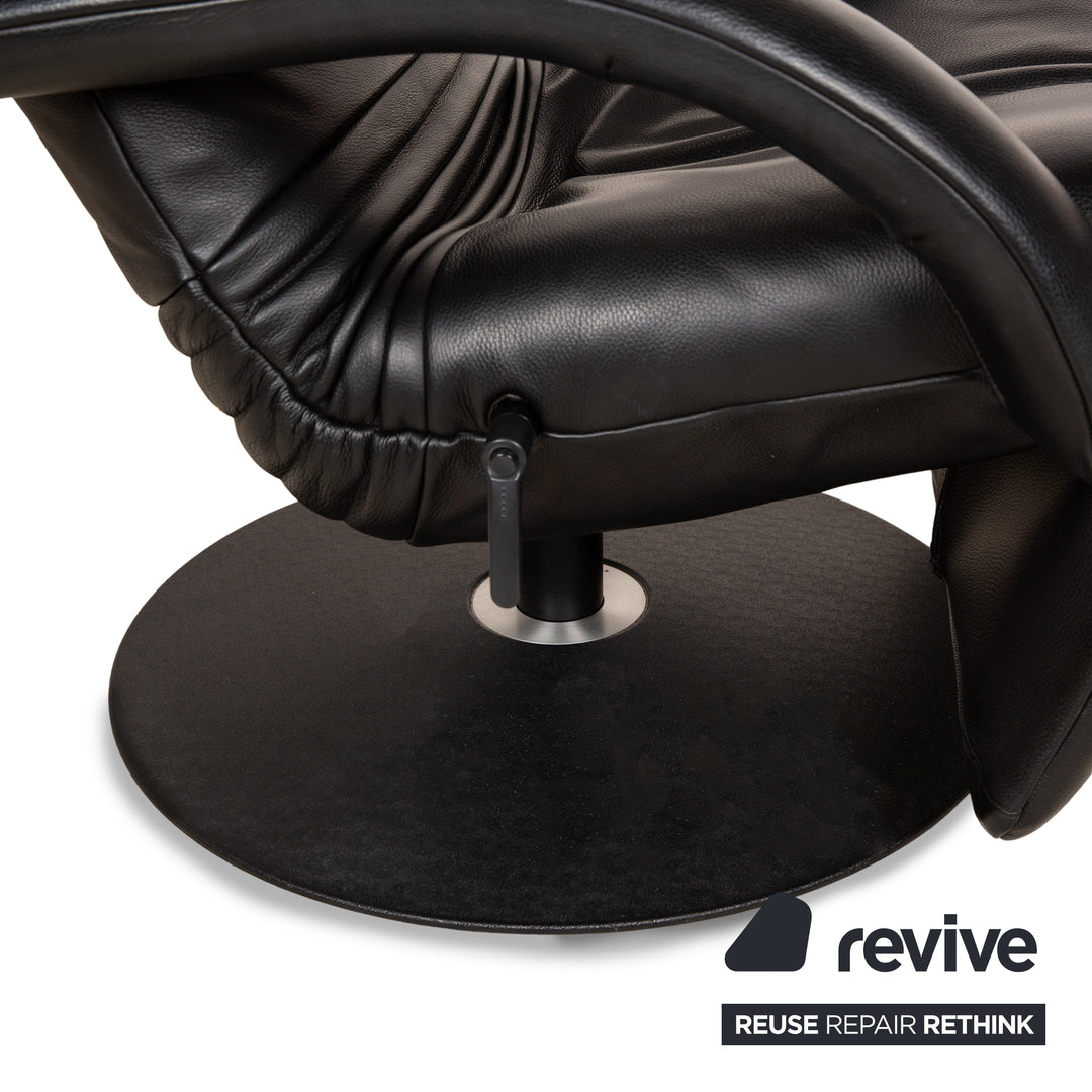 Fauteuil en cuir Jori Yoga noir fonction manuelle