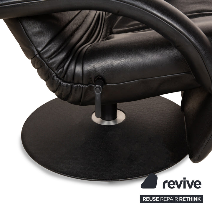 Fauteuil en cuir Jori Yoga noir fonction manuelle