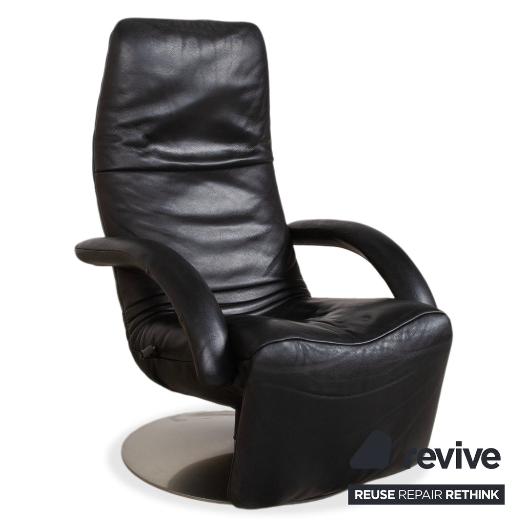 Jori Yoga Leather Armchair Black Manual Function