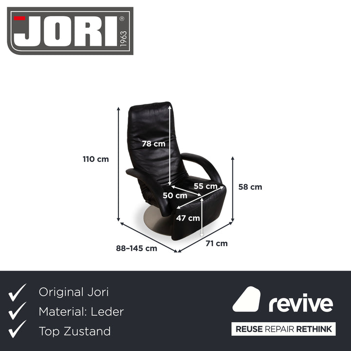 Jori Yoga Leder Sessel Schwarz manuelle Funktion