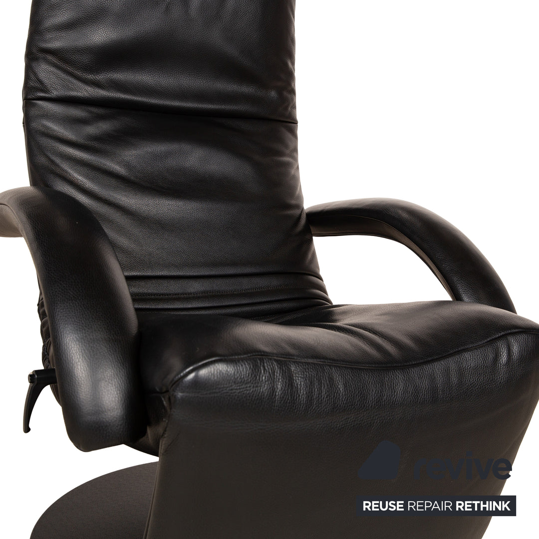 Fauteuil en cuir Jori Yoga noir fonction manuelle