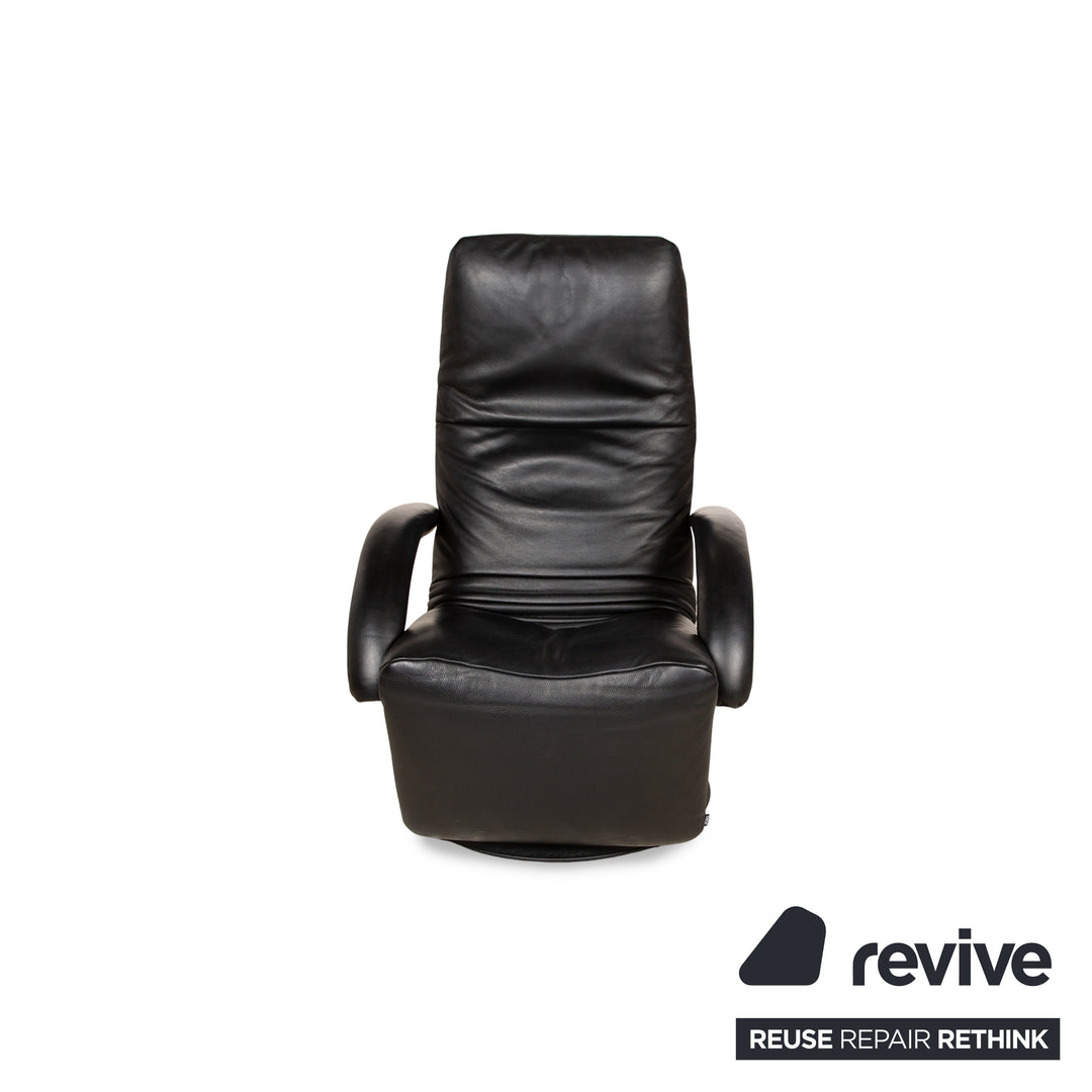 Jori Yoga Leather Armchair Black Manual Function