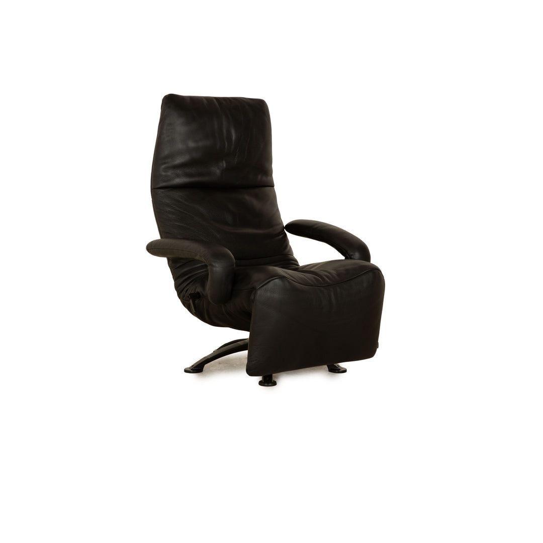 Jori Yoga Leather Armchair Black Manual Function