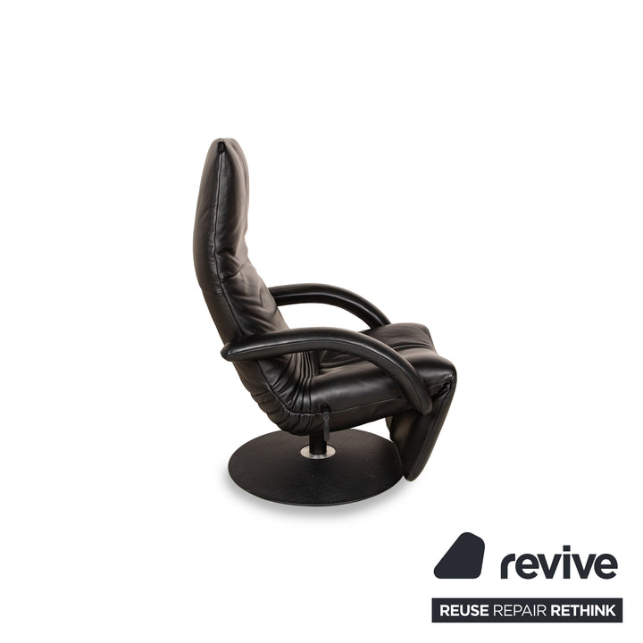 Jori Yoga Leather Armchair Black Manual Function