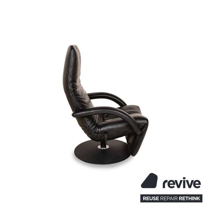 Fauteuil en cuir Jori Yoga noir fonction manuelle