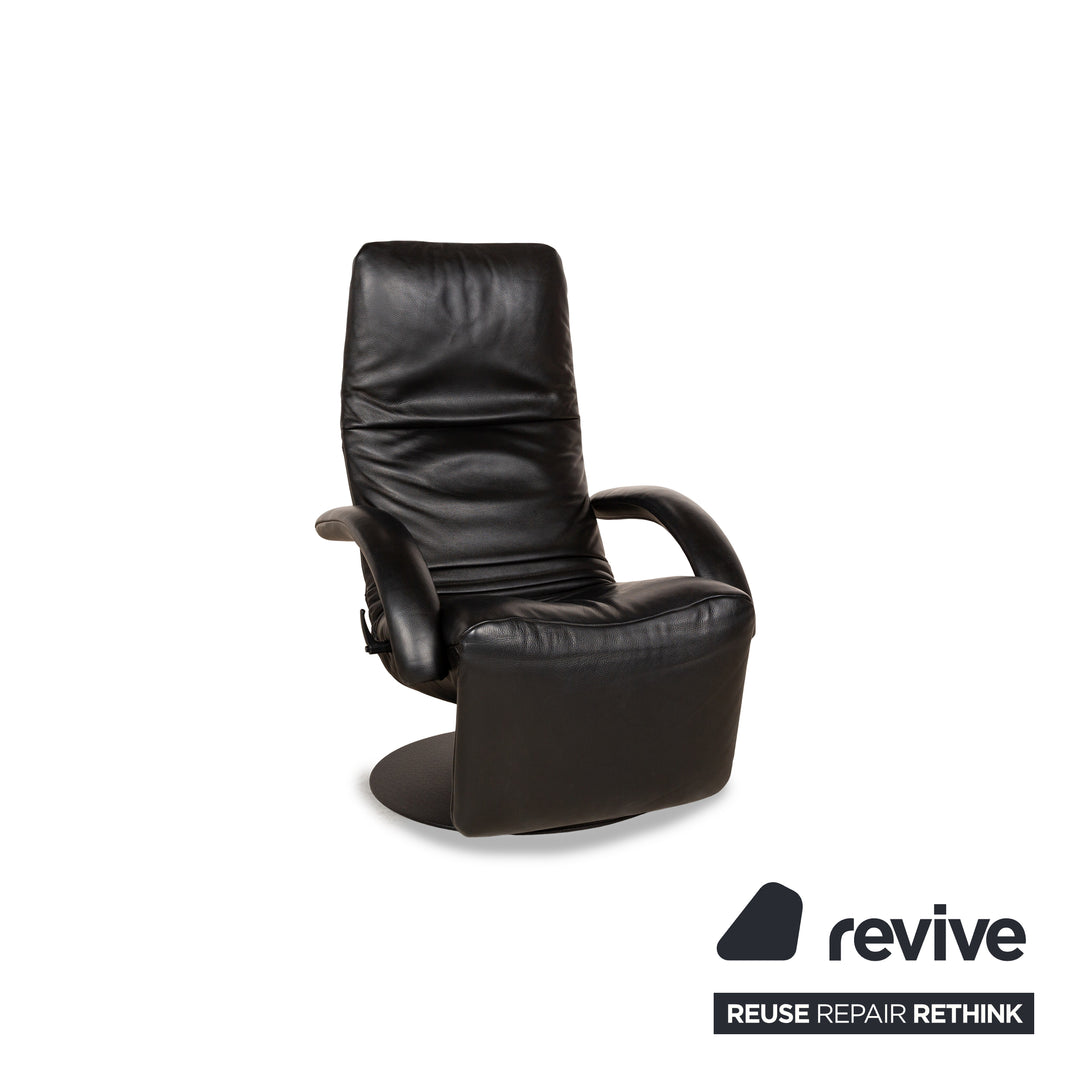 Jori Yoga Leather Armchair Black Manual Function