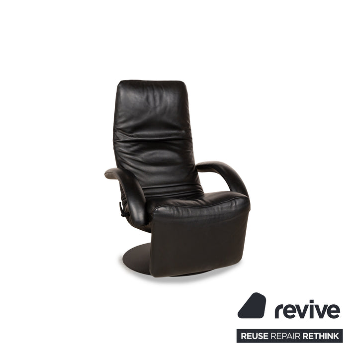 Fauteuil en cuir Jori Yoga noir fonction manuelle