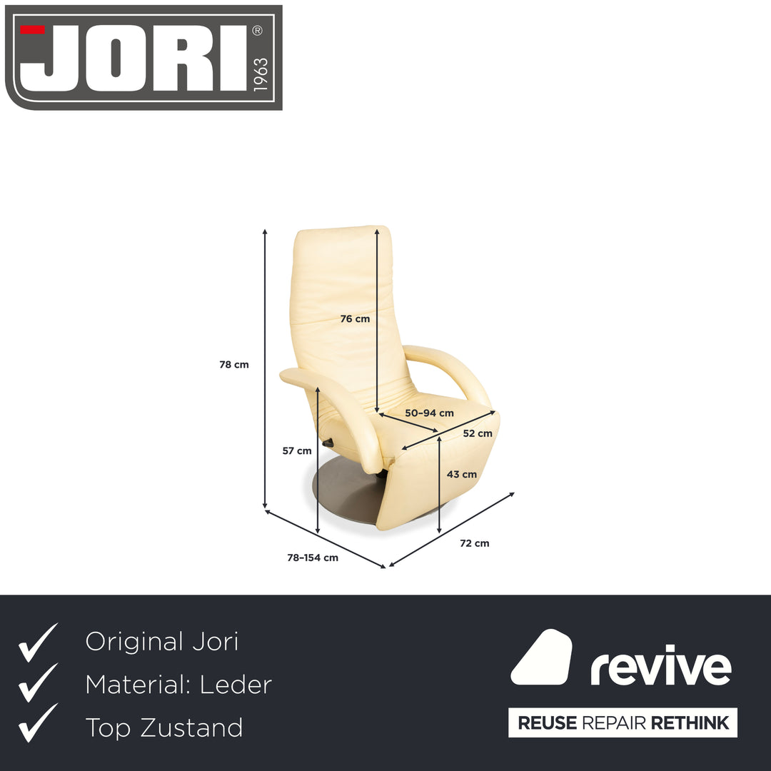 Jori Yoga Mono Move Leder Sessel Creme manuelle Funktion