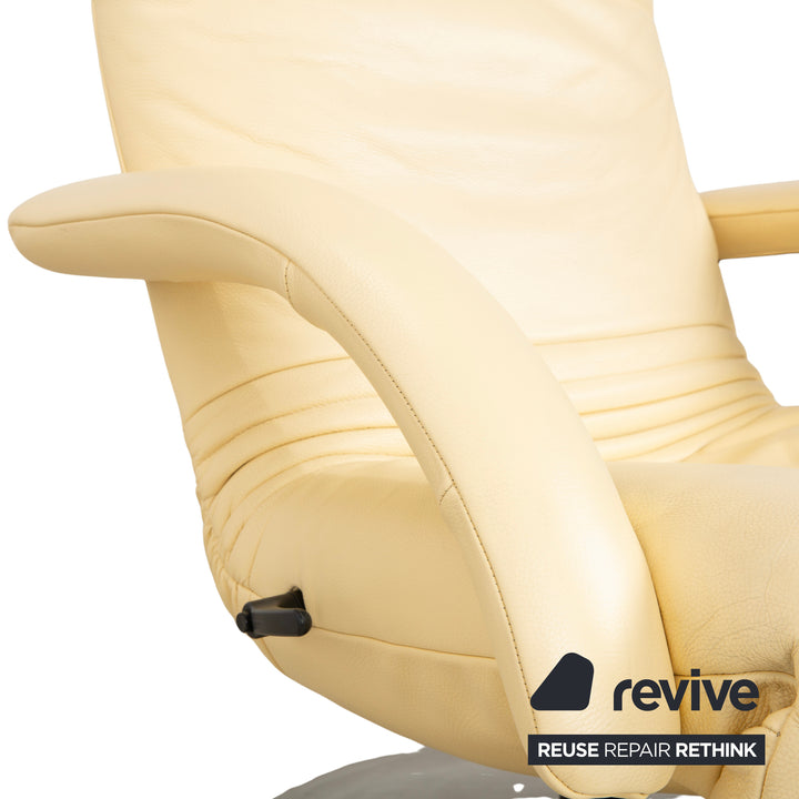 Jori Yoga Mono Move Leder Sessel Creme manuelle Funktion