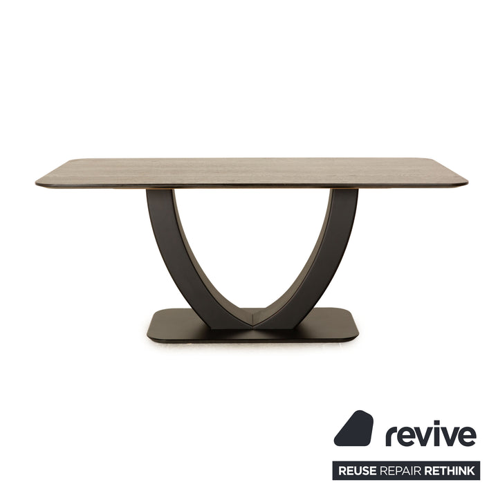 K + W upholstered furniture Variano Malito wood dark brown dining table wild oak 180 x 76 x 90 cm