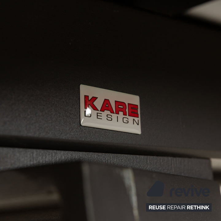 Table à manger extensible en verre/céramique KARE Amsterdam gris marron 160-242 x 78 x 90 cm