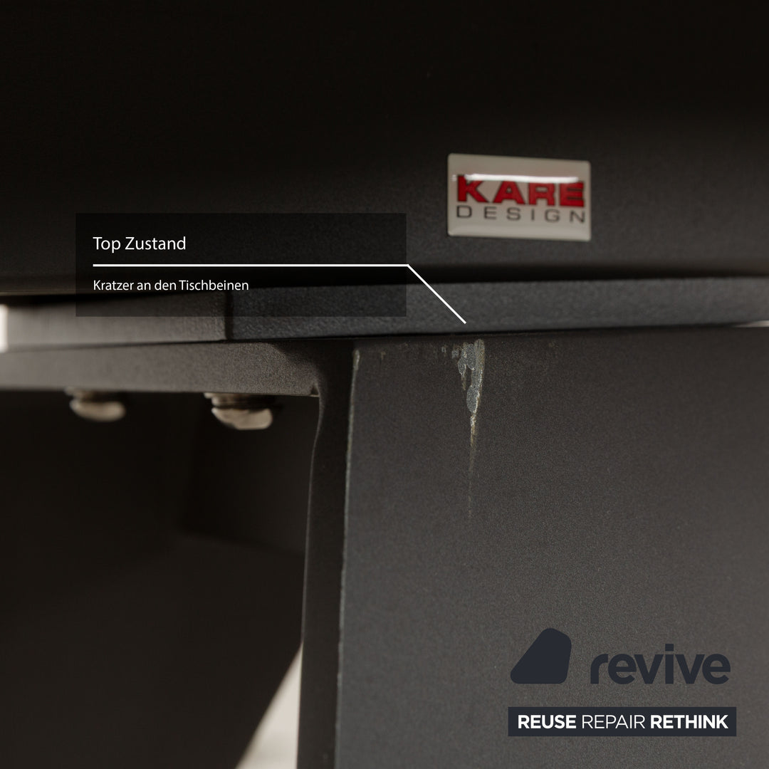 Table à manger extensible en verre/céramique KARE Amsterdam gris marron 160-242 x 78 x 90 cm